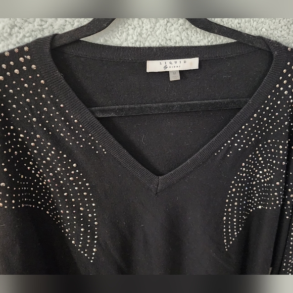 Women's embellished sweater with silver studs - Picture 3 of 3